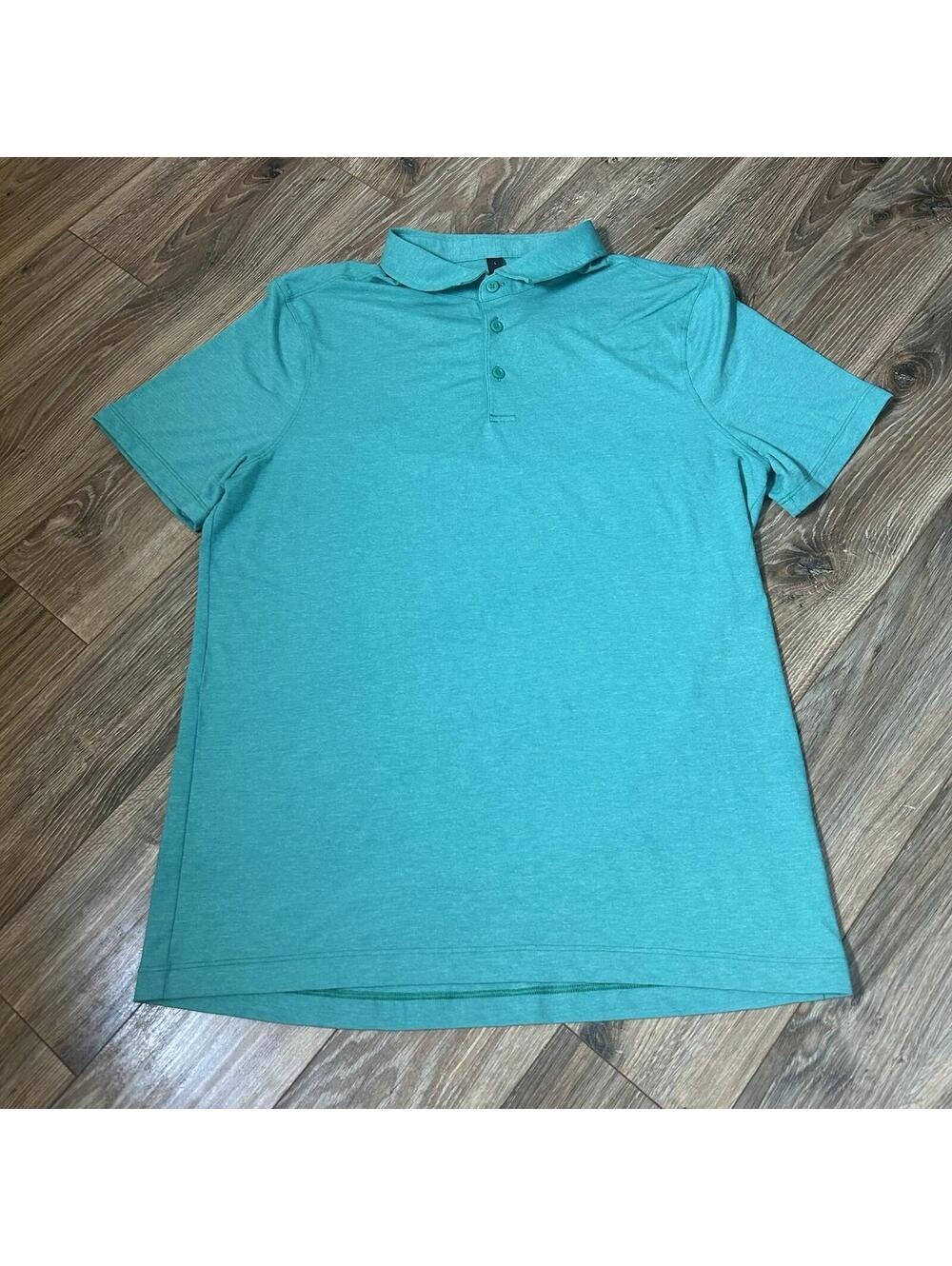 Lululemon Polo Shirt Mens Large Green Casual Golf Rugby Lightweight Preppy